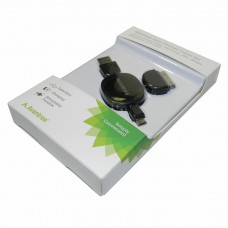 Кабель USB-MicroUSB рулетка, черный, 60см, Avantree CGUS-SET-06