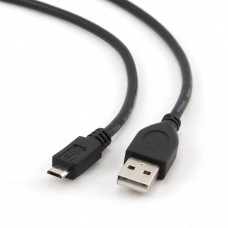 Кабель USB2.0 Am-microB 1м Cablexpert ( CC-P-mUSB02Bk-1M ) Platinum черный