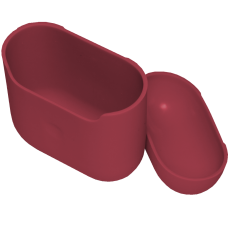 Чехол Brosco для Apple AirPods 2 силиконовый, розово-красный