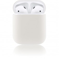 Чехол Brosco для Apple AirPods силиконовый белый