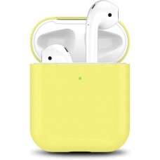 Чехол Brosco для Apple AirPods 2 силиконовый, желтый