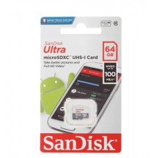 Флеш-карта microSDXC 64Гб Sandisk Ultra, Class 10/UHS-1 ( SDSQUNR-064G-GN3MN )