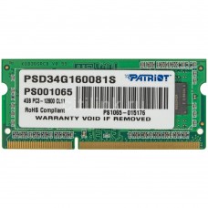 Модуль памяти SO-DIMM DDR3 1600Mhz 4Gb Patriot Memory ( PSD34G160081S )