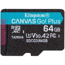 Флеш-карта 64Гб Kingston Canvas Go Plus SDXC Class 10 UHS-I U3 V30 A2 ( SDCG3/64GBSP )
