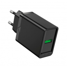 Зарядное устройство сетевое Vention FABB0-EU  USB2.0 QC 3.0 черное