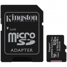 Флеш-карта microSDXC 512Гб Kingstone Canvas Select Plus , Class 10 UHS-I U3 ( SDCS2/512GB ) + адаптер