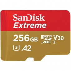 Флеш-карта microSDHC 256Гб Sandisk Extreme for 4K Video on Smartphones, Action Cams & Drones, Class 10 UHS-1 U3 V30 ( SDSQXAV-256G-GN6MN )