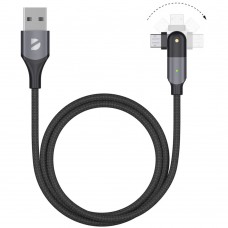 Кабель USB MicroUSB 1.2m Deppa 72324 черный поворотный