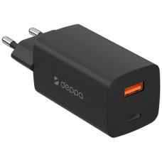 Сетевое зарядное устройство Power Delivery Deppa QC 3.0 GaN 65W USB A + Type-C черное (11435)