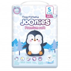 Joonies Подгузники Premium Soft, S (3-6 кг.) (64 шт.)