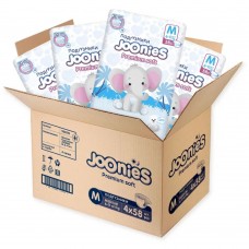 Joonies Подгузники Premium Soft, M (6-11 кг.), 58 шт. (4 упаковки)
