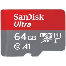 Флеш-карта microSDXC 64Гб Sandisk Ultra, Class 10/UHS-1 A1 ( SDSQUAB-064G-GN6MN )