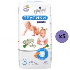 Bella Baby Happy Трусики Midi 3, 6-11 кг., 48 шт. (5 упаковок)