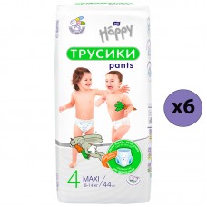 Bella Baby Happy Трусики Maxi 4, 8-14 кг., 44 шт. (6 упаковок)
