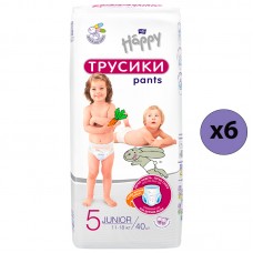 Bella Baby Happy Трусики Junior 5, 11-18 кг., 40 шт. (6 упаковок)