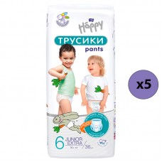 Bella Baby Happy Трусики Junior Extra 6, 16+ кг., 36 шт. (5 упаковок)