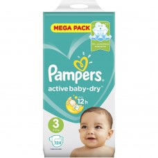 Pampers Подгузники Active Baby-Dry, 3 (6-10 кг.) (124 шт.)