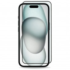 Защитное стекло ZibelinoTG для Apple iPhone 15 3D черная рамка