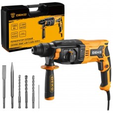Перфоратор сетевой Deko ZKH950 в кейсе с набором из 5 буров SDS+, 1050 Вт 083-1005