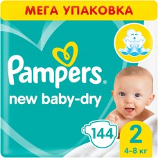 Pampers Подгузники New Baby-Dry, 2 (4-8 кг.) (144 шт.)