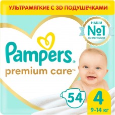 Pampers Подгузники Premium Care, 4 (9-14 кг.) (54 шт.)