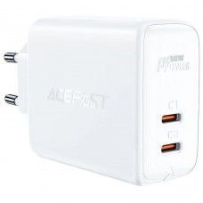 Зарядное устройство сетевое Acefast A29 50W GaN 2xType-C белое