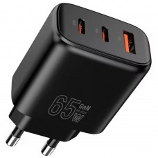 Зарядное устройство сетевое TFN TFN-WC-ACC-65W-BK 65W USB A + 2xType-C черное