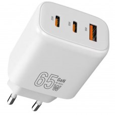 Зарядное устройство сетевое TFN TFN-WC-ACC-65W-WH 65W USB A + 2xType-C белое