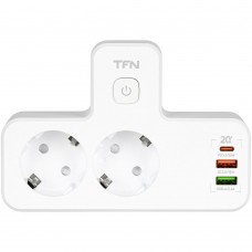 Сетевой фильтр TFN power 5 White 2 розетки 2xUSB A + USB-C