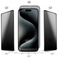 Защитное стекло Zibelino Private для Apple iPhone 15 Pro Max 3D черная рамка