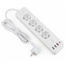 Сетевой фильтр TopON TOP-PWS4-3 3м White 4 розетки 3xUSB + Type-C PD 20W QC3.0