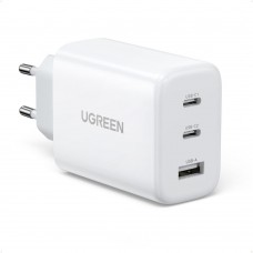 Зарядное устройство сетевое Ugreen CD275 (90496) 65W 2xType C + USB, белое