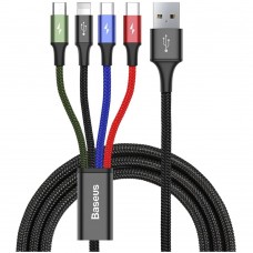 Кабель 3 в 1 с разъемом USB A на 2xType-C/Lightning/microUSB 1,2м Baseus CA1T4-B01