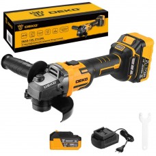 Углошлифовальная машина бесщеточная Deko DKAG-125, 20В, 2*4.0Ач 083-1064