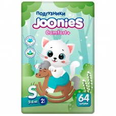 Joonies Подгузники Comfort+, S (3-6 кг.) (64 шт.)