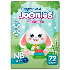 Joonies Подгузники Comfort+ BIG PACK, NB (0-5 кг.), 72 шт. (4 упаковки)