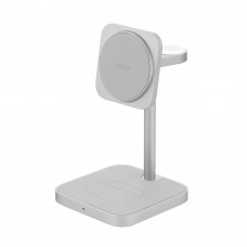Беспроводная зарядная панель uBear Evoke Qi2 3 в 1 Для IPhone, Apple Watch, Airpods, 25W Silver