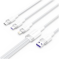 Кабель USB-A 2.0 - Type C/MicroB/Lightning 1.5м. Vention (CTRWG) белый
