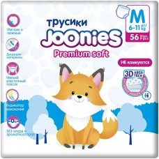 Joonies Трусики Premium Soft, M (6-11 кг.), 56 шт. (2 упаковки)