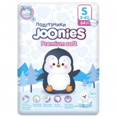 Joonies Подгузники Premium Soft, S (3-6 кг.), 64 шт. (2 упаковки)