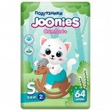 Joonies Подгузники Comfort+, S (3-6 кг.), 64 шт. (2 упаковки)