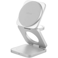 Беспроводная зарядная панель uBear Balance Slim 3 в 1 Для IPhone, Apple Watch, Airpods, Qi2.2 35W Silver