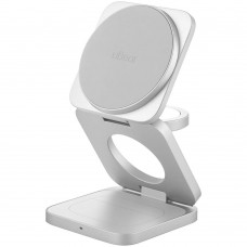 Беспроводная зарядная панель uBear Balance Slim 3 в 1 Для IPhone, Apple Watch, Airpods, Qi2.2 35W Silver