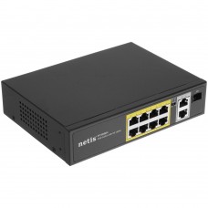 Коммутатор Netis P110GH (L2) 8x100Мбит/с, 2x1Гбит/с, 8PoE+120W неуправляемый