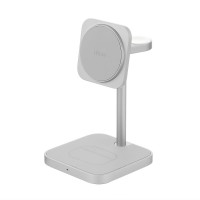 Беспроводная зарядная панель uBear Evoke Qi2.2 3 в 1 Для IPhone, Apple Watch, Airpods, 25W Silver