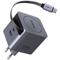 Зарядное устройство сетевое Ugreen X614 (65822) 45W Type C + USB, темно-серый