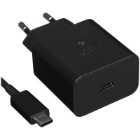 Зарядное устройство сетевое Samsung EP-T4511 45W Type C+ cable, черное