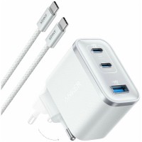 Зарядное устройство сетевое Anker Nano A121A 70W USB + 2xUSB-C белое